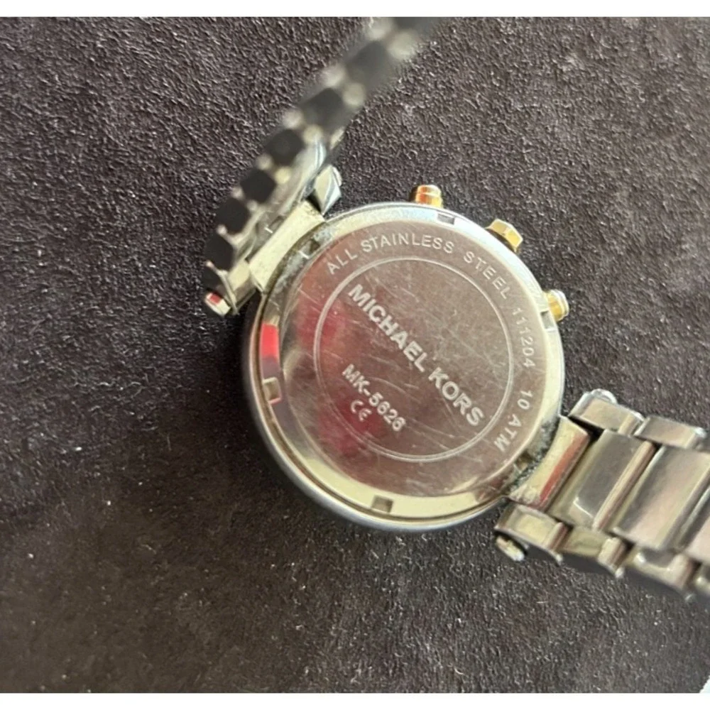 Michael Kors Parker Two-Tone Chronograph Watch MK5626 Crystal Bezel Read